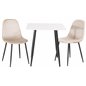 Polar dining table 75*75cm - White / black legs, Polar Dining Chair- Black legs / Beige Velvet (ersätter 19902-880)_2