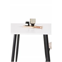 Polar dining table 75*75cm - White / black legs, Polar Dining Chair- Black legs / Beige Velvet (ersätter 19902-880)_2