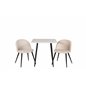 Polar dining table 75*75cm - White / black legs, Velvet Dining Chair - Beige / Black_2