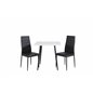 Polar dining table 75*75cm - White / black legs, Slim High Back Dining Chair - Black Legs - Black PU_2