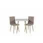 Polar dining table 75*75cm - White /oak-look legs, Windu Lyx Dining Chair - Light Grey / Oak_2