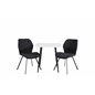 Polar dining table 75*75cm - White / black legs, Gemma Dining Chair - Black Legs - Black Fabric_2