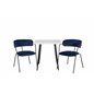 Polar dining table 75*75cm - White / black legs, Arrow armchair - Black Legs - Blue Velvet_2