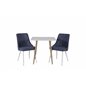 Polar dining table 75*75cm - White /oak-look legs, Velvet Deluxe Dining Chair - White Legs - Blue Fabric_2