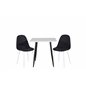 Polar dining table 75*75cm - White / black legs, Polar Dining Chair - White Legs - Black Fabric_2