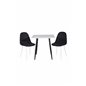 Polar dining table 75*75cm - White / black legs, Polar Dining Chair - White Legs - Black Fabric_2