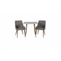 Polar dining table 75*75cm - White /oak-look legs, Plaza Dining Chair - Light Grey / Oak_2