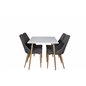 Polar Dining Table - 120*75*H75 - White / Oak, Leone Dining Chair - Dark Grey / Oak_4