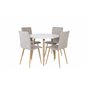 Polar Dining Table ø 90cm - White / Oak, Windu Lyx Dining Chair - Light Grey / Oak_4