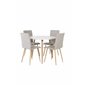 Polar Dining Table ø 90cm - White / Oak, Windu Lyx Dining Chair - Light Grey / Oak_4