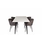 Polar Dining Table - 180*90*H75 - White / Black, Limhamn - Chair - Grey Velvet_4