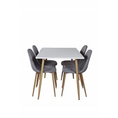 Polar Dining Table - 120*75*H75 - White / Oak, Polar Dining Chair - Grey / Oak_4