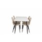 Polar Dining Table - 120*75*H75 - White / Black, Polar Dining Chair- Black legs / Beige Velvet (ersätter 19902-880)_4