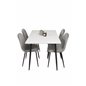 Polar Dining Table - 120*75*H75 - White / Black, Polar Dining Chair - Black legs / Light Grey Velvet (ersätter 19902-885)_4