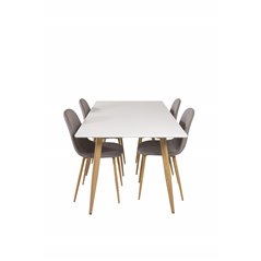 Polar Dining Table - 180*90*H75 - White / Oak, Polar Dining Chair - Grey / Oak_4