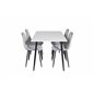 Polar Dining Table - 120*75*H75 - White / Black, Polar Diamond Dining Chair - Black Legs - Grey Velvet_4