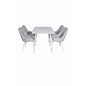 Polar Dining table 120 cm - White White, Plaza Dining chair - White legs - Light Grey Fabric_4