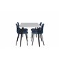 Polar Dining Table - 120*75*H75 - White / Black, Arctic Dining Chair - Black Legs - Blue Plastic_4