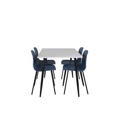 Polar Spisebord - 120 * 75 * H75 - Hvid / Sort, Arctic Dining Chair - Sorte Ben - Blue Pla stic_4