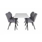 Polar Dining Table - 120*75*H75 - White / Black, Gemma Dining Chair - Black Legs - Grey Fabric_4