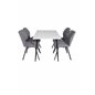 Polar Dining Table - 120*75*H75 - White / Black, Gemma Dining Chair - Black Legs - Grey Fabric_4