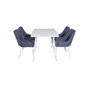 Polar Dining table 120 cm - White White, Plaza Dining Chair - White Legs - Blue Fabric_4