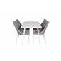 Polar Dining table 120 cm - White White, Leone 2 Dining Chair - Grey / White_4