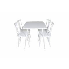 Polar Dining table 120 cm - White White, Mariannelund Windsor Chair - White_4