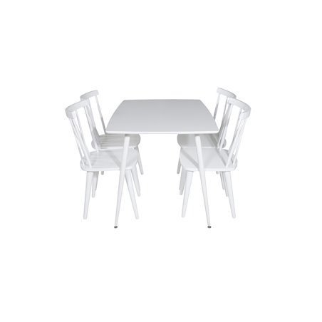 Polar Dining table 120 cm - White White, Mariannelund Windsor Chair - White_4