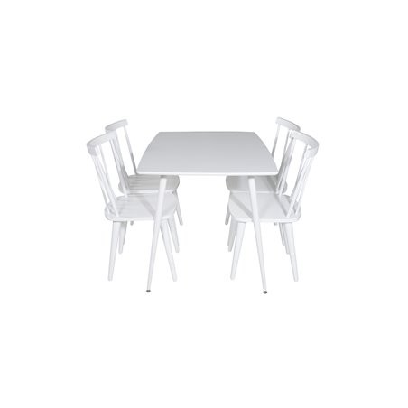 Polar Dining table 120 cm - White White, Mariannelund Windsor Chair - White_4