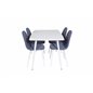 Polar Dining table 120 cm - White White, Polar Dining Chair - White Legs - Blue Fabric_4