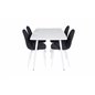 Polar Dining table 120 cm - White White, Polar Dining Chair - White Legs - Black Fabric_4