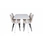 Polar Dining table 120 cm - White White, Polar Dining Chair- Black legs / Beige Velvet (ersätter 19902-880)_4