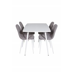 Polar Dining table 120 cm - White White, Polar Dining Chair - Grey / White_4