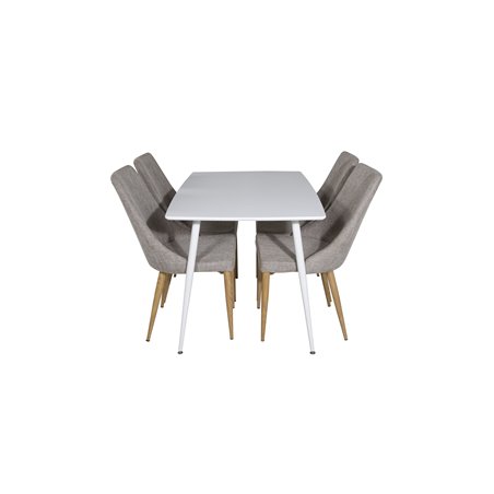 Polar Dining table 120 cm - White White, Leone Dining Chair - Light Grey / Oak_4