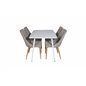 Polar Dining table 120 cm - White White, Leone Dining Chair - Light Grey / Oak_4