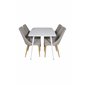 Polar Dining table 120 cm - White White, Leone Dining Chair - Light Grey / Oak_4