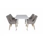 Polar Dining table 120 cm - White White, Plaza Dining Chair - Light Grey / Oak_4