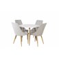 Polar Dining Table ø 90cm - White / Oak, Leone Dining Chair - Light Grey / Oak_4