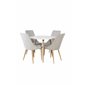 Polar Dining Table ø 90cm - White / Oak, Leone Dining Chair - Light Grey / Oak_4