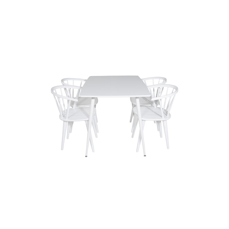 Polar Dining table 120 cm - White White, Bullerbyn Windsor Dining Chair - White_4