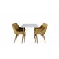 Polar Dining Table - 120*75*H75 - White / Oak, Plaza Dining Chair - Yellow / Oak_4