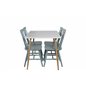 Polar Dining Table - 120*75*H75 - White / Oak, Lönneberga Windsor Chair - Mint Green_4