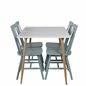 Polar Dining Table - 120*75*H75 - White / Oak, Lönneberga Windsor Chair - Mint Green_4