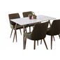 Polar Dining Table - 120*75*H75 - White / Oak, Plaza Dining Chair - Green / Oak_4