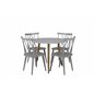 Polar Dining Table ø 90cm - White / Oak, Mariannelund Windsor Chair - Grey_4