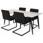 Polar Dining Table - 180*90*H75 - White / Black, Art Armchair - Black / Black_4