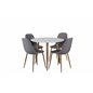 Polar Dining Table ø 90cm - White / Oak, Polar Dining Chair - Grey / Oak_4