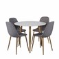 Polar Dining Table ø 90cm - White / Oak, Polar Dining Chair - Grey / Oak_4