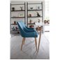 Polar Dining Table - 120*75*H75 - White / Oak, Plaza Dining Chair - Blue / Oak_4